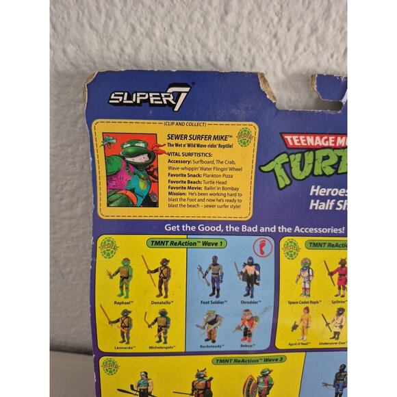 TMNT Sewer Surfer Mike Wave 3 Super 7 Michaelangelo Reaction Action Figure - Picture 6 of 15